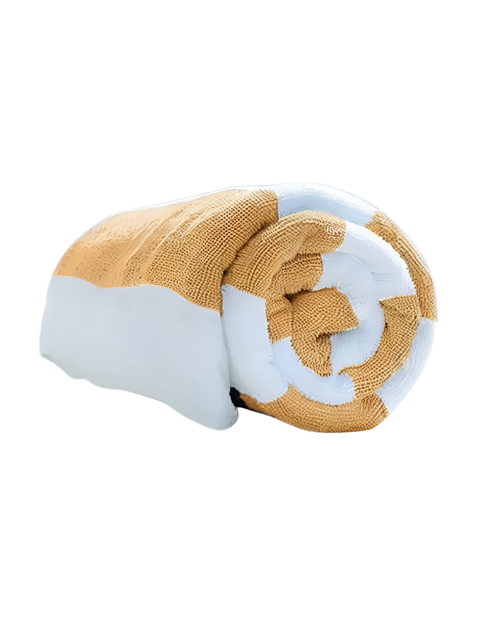 Foto 4 pulgar | Toalla Rayada Extra Grande Beige + Gratis Termo Güish De Regalo
