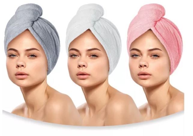 Foto 2 | 3 Toallas De Rápido Secado Para Cabello Tipo Turbante