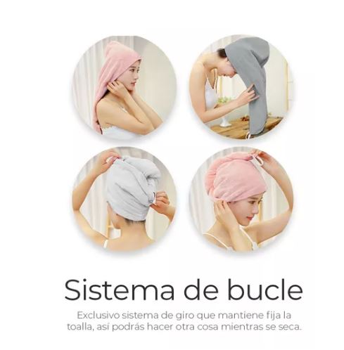 Foto 4 pulgar | 3 Toallas De Rápido Secado Para Cabello Tipo Turbante