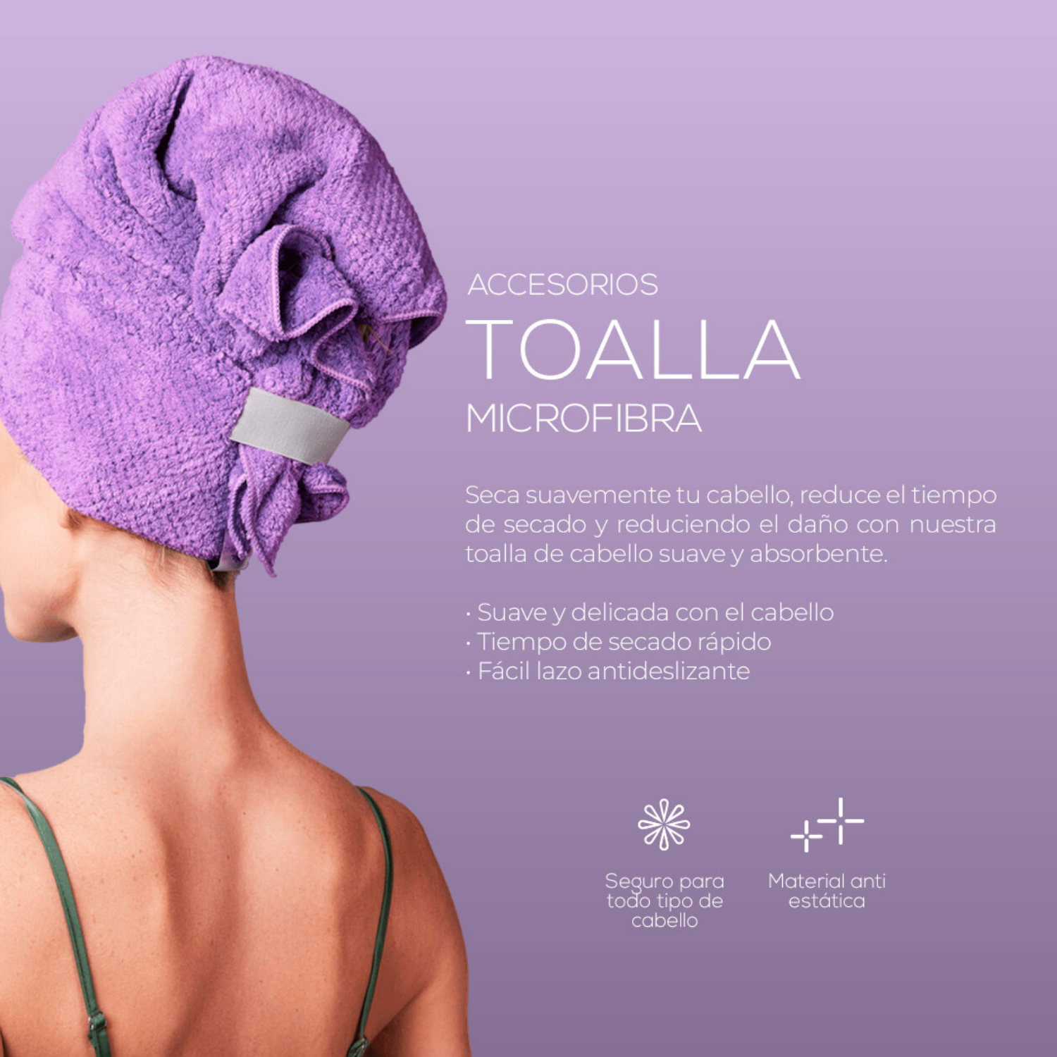 Foto 5 pulgar | Toalla de Microfibra Sutra Beauty para Cabello