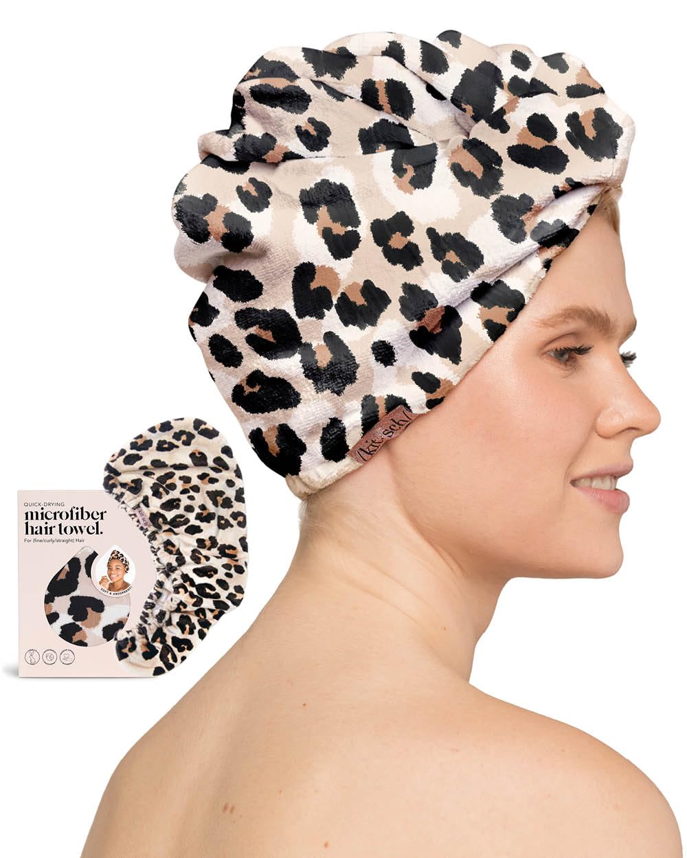 Foto 2 pulgar | Toalla De Pelo Kitsch, Superabsorbente, De Microfibra, Diseño De Leopardo - Venta Internacional.