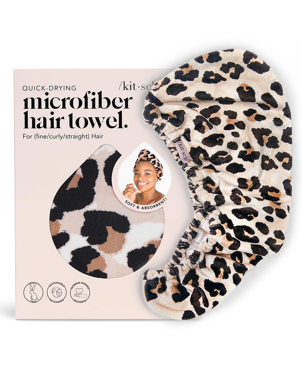 Foto 3 pulgar | Toalla De Pelo Kitsch, Superabsorbente, De Microfibra, Diseño De Leopardo - Venta Internacional.