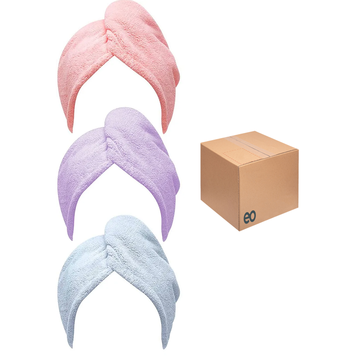 Toallas De Microfibra De Rápido Secado Para Cabello 3 Pzas Eo Safe Imports Esi-20180 Multicolor