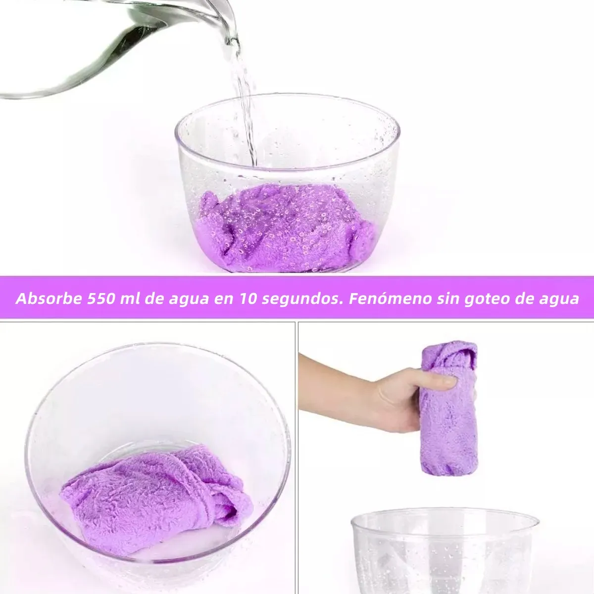 Foto 4 pulgar | Toallas De Microfibra De Rápido Secado Para Cabello 3 Pzas Eo Safe Imports Esi-20180 Multicolor