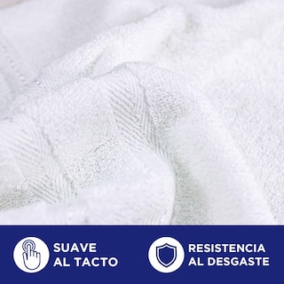 Foto 3 | Toalla de Medio Baño 6 Piezas 100% Algodón 70 x 140 Blancas