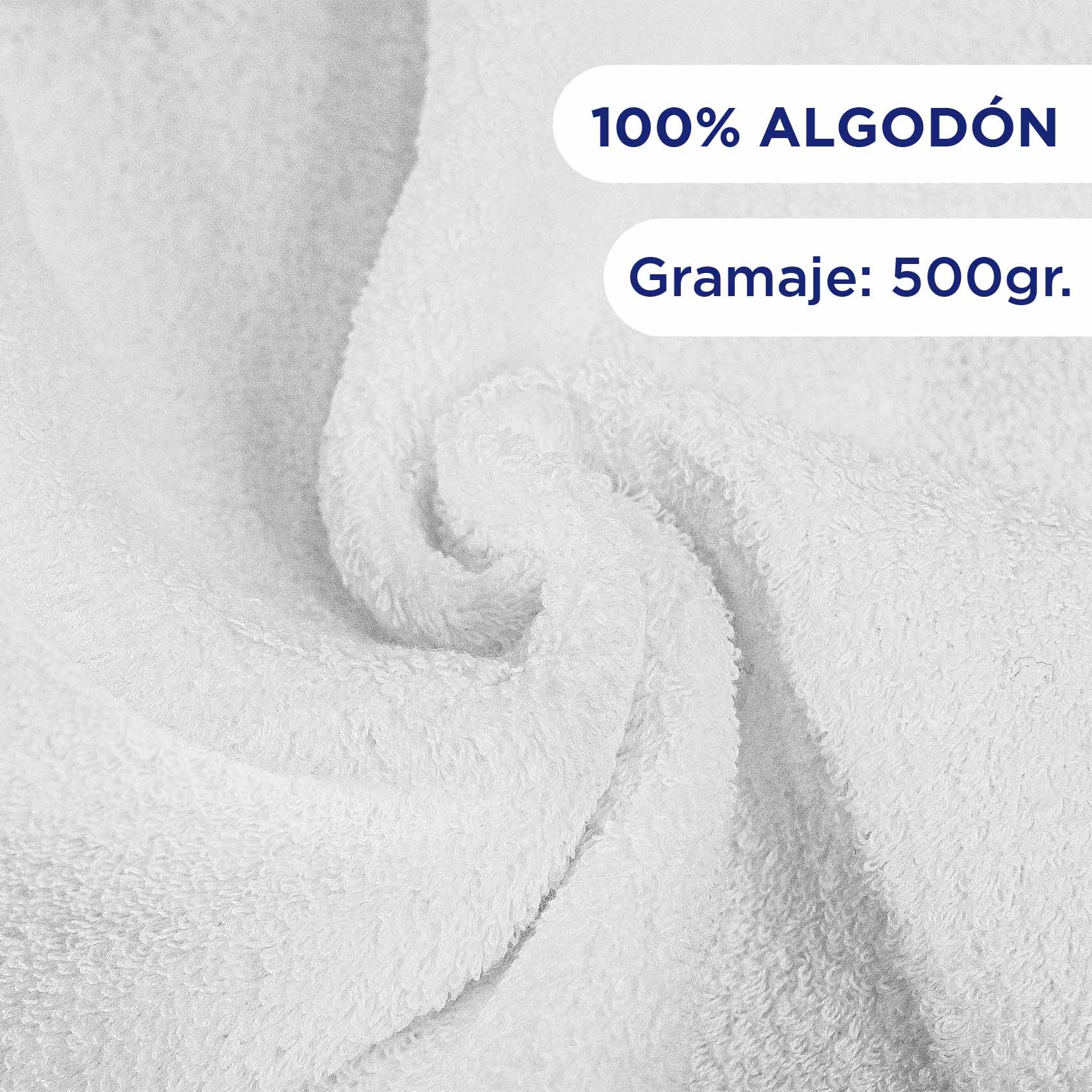 Foto 4 | Toalla de Medio Baño 6 Piezas 100% Algodón 70 x 140 Blancas