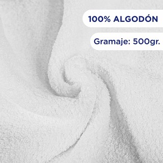 Foto 4 | Toalla de Medio Baño 6 Piezas 100% Algodón 70 x 140 Blancas