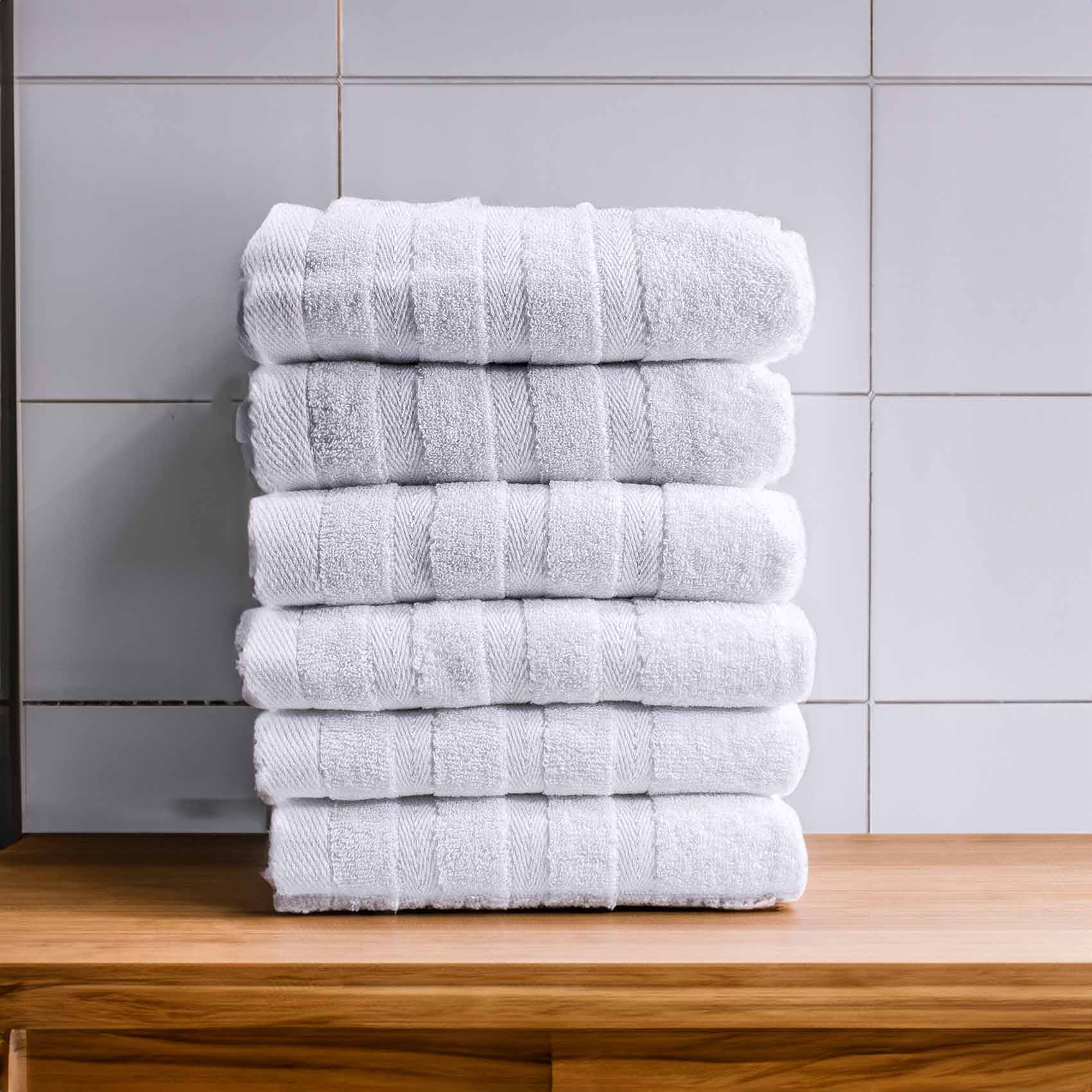 Foto 6 | Toalla de Medio Baño 6 Piezas 100% Algodón 70 x 140 Blancas