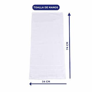 Foto 3 | Toalla Medio Baño 2 Piezas 100% Algodón 70 x 140 Blancas