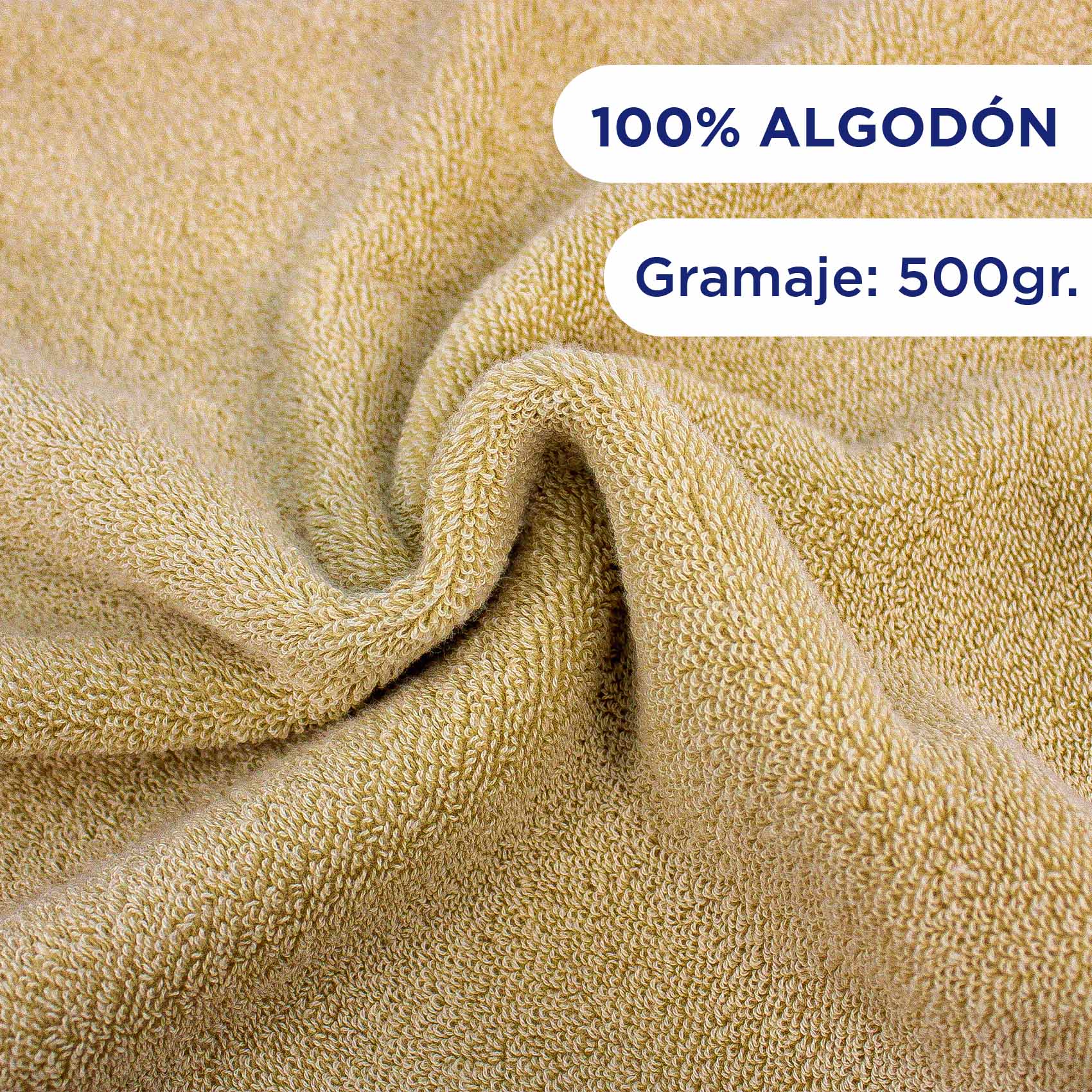 Foto 4 | Toalla de Medio Baño 4 Piezas 100% Algodón 70 x 140 Beige