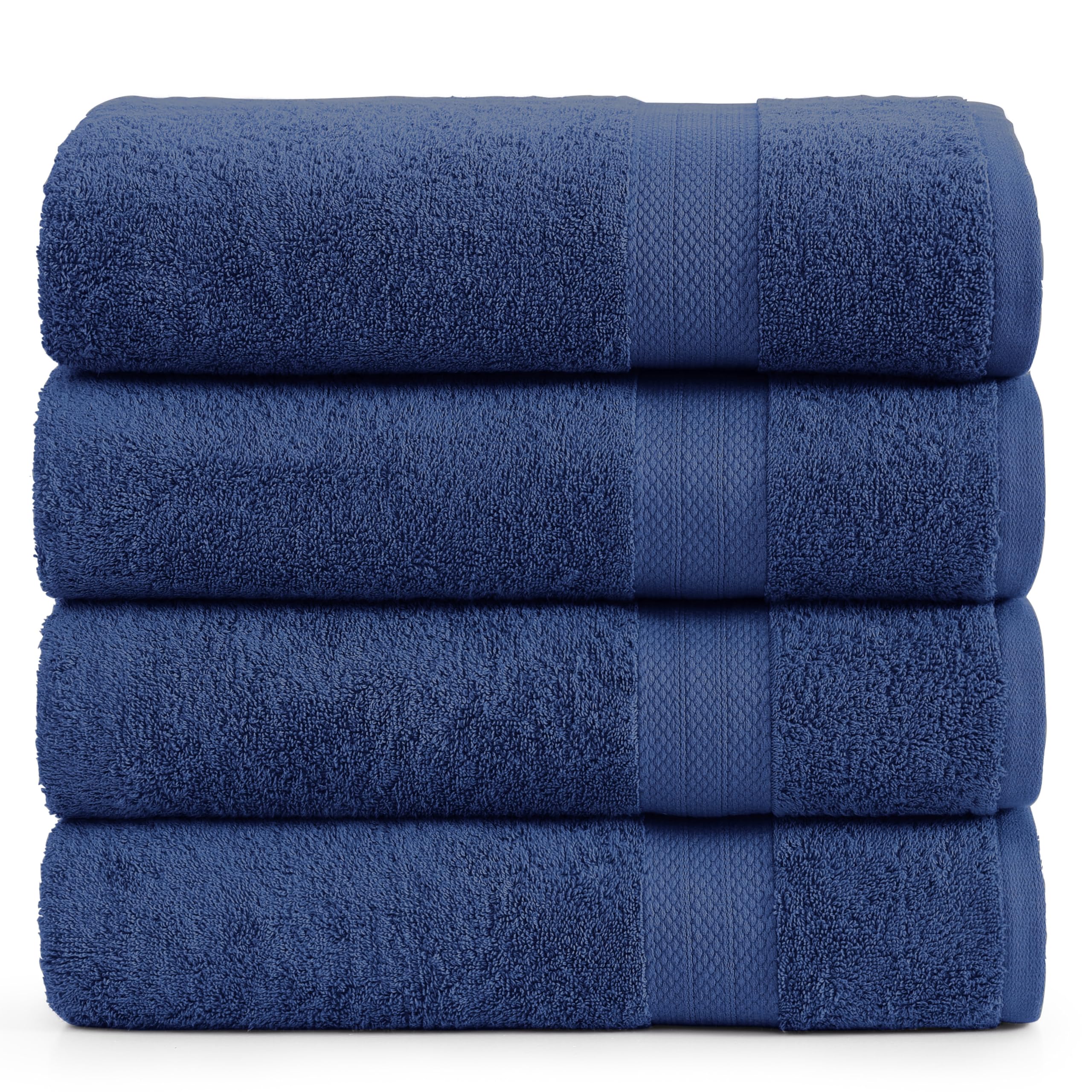 Foto 2 pulgar | Juego De Toallas De Baño Lane Linen 100% Algodón, Paquete De 4 Unidades, 35 X 66 Cm, Azul Marino - Venta Internacional.