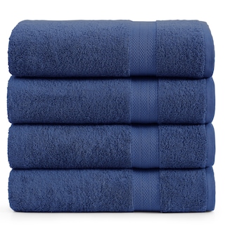 Foto 1 | Juego De Toallas De Baño Lane Linen 100% Algodón, Paquete De 4 Unidades, 35 X 66 Cm, Azul Marino - Venta Internacional.