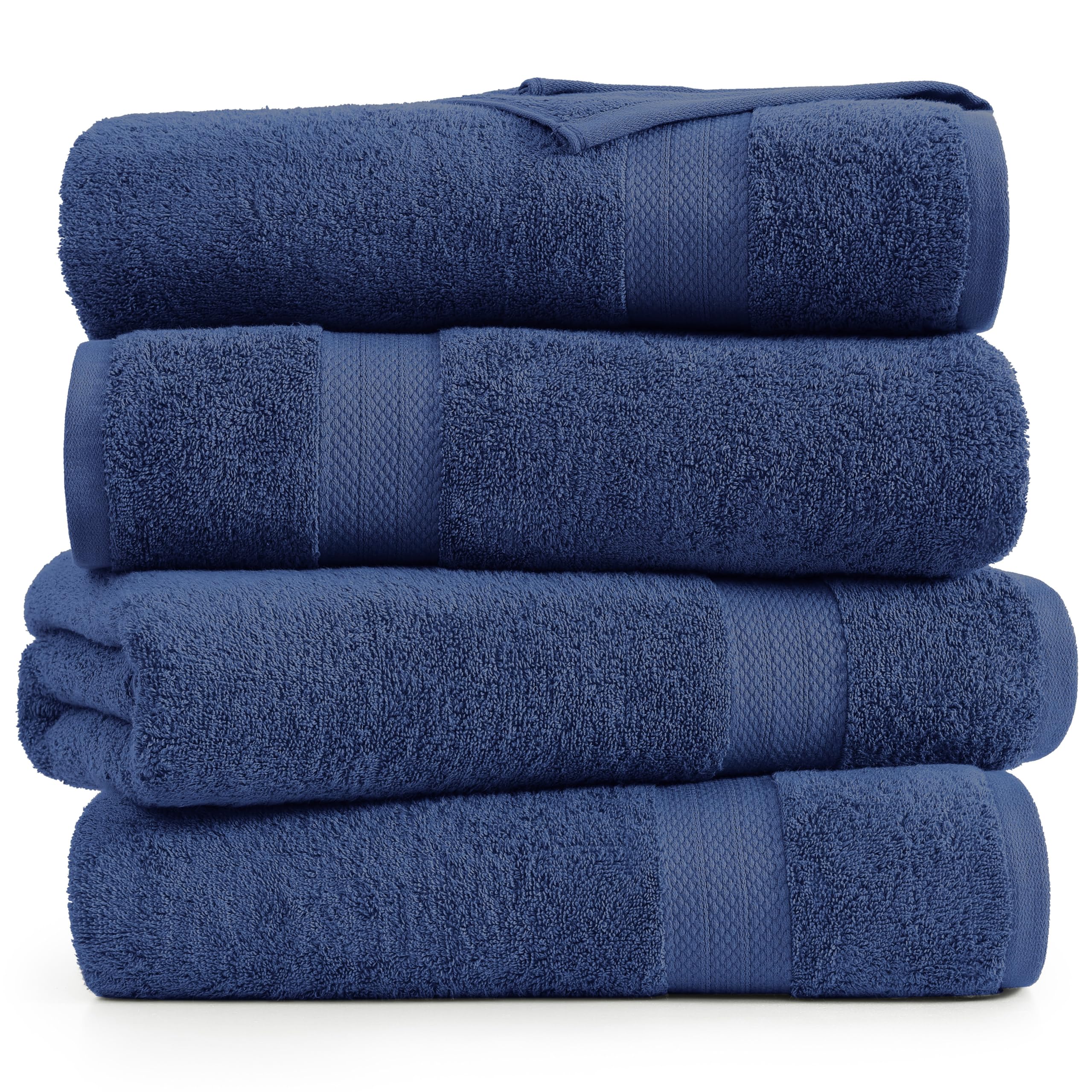 Foto 3 pulgar | Juego De Toallas De Baño Lane Linen 100% Algodón, Paquete De 4 Unidades, 35 X 66 Cm, Azul Marino - Venta Internacional.