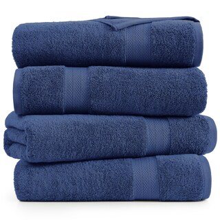 Foto 2 | Juego De Toallas De Baño Lane Linen 100% Algodón, Paquete De 4 Unidades, 35 X 66 Cm, Azul Marino - Venta Internacional.