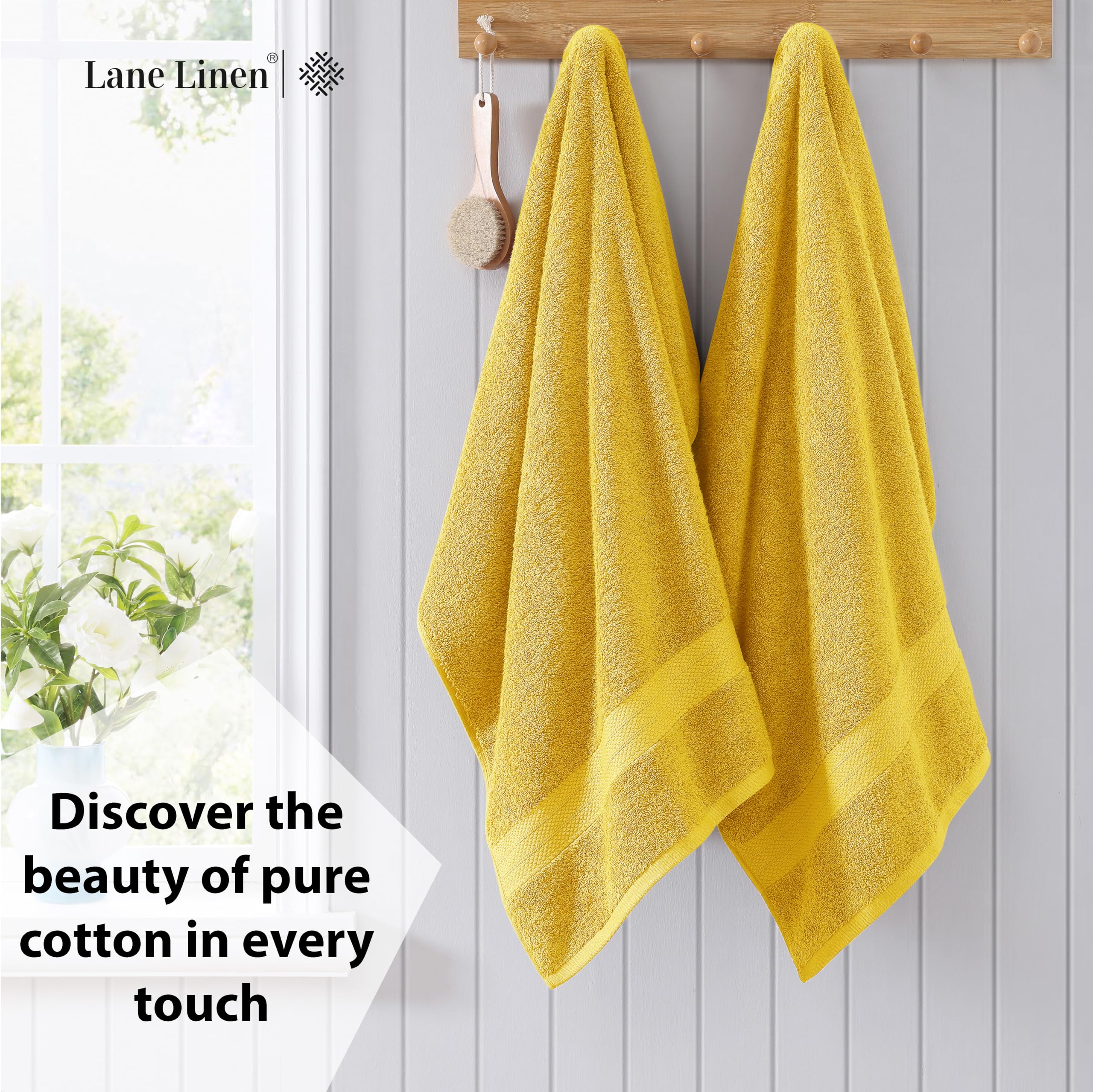 Foto 3 | Juego De Toallas De Baño Lane Linen Mimosa Grey 100% Algodón X4 35x66 Cm - Venta Internacional.