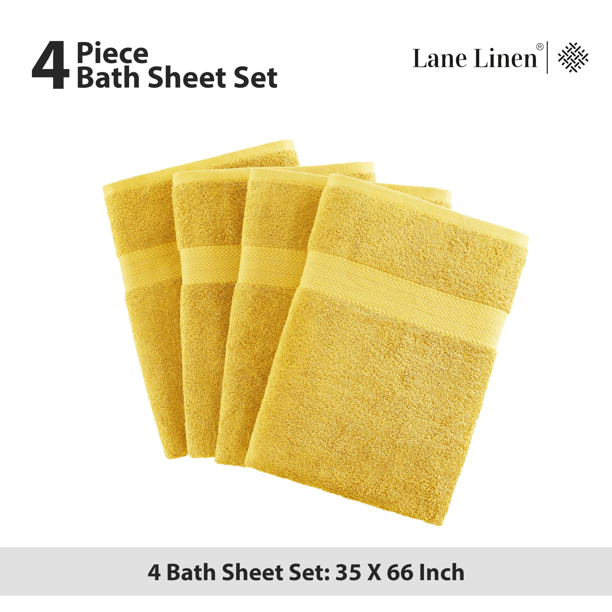 Foto 5 | Juego De Toallas De Baño Lane Linen Mimosa Grey 100% Algodón X4 35x66 Cm - Venta Internacional.