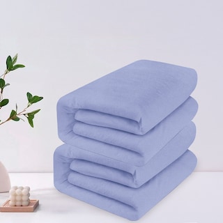 Foto 1 | Toalla De Baño Grande Completo 100% Algodón Suave Color Pack 2 Piezas Azul
