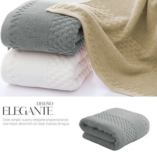 Foto 2 | Toalla De Baño Grande Completo 100% Algodón Suave Pack 4 Piezas Gris