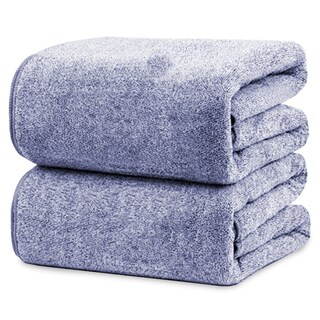 Foto 3 | Toalla De Baño Grande Completo 100% Algodón Suave Color Azul