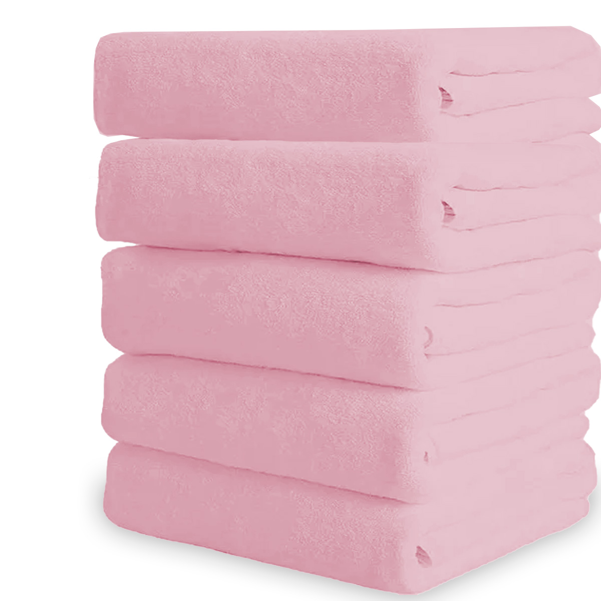 Foto 2 pulgar | Toalla De Baño Grande Completo 100% Algodón Suave Color Pack 5 Piezas Rosa