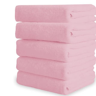 Foto 1 | Toalla De Baño Grande Completo 100% Algodón Suave Color Pack 5 Piezas Rosa