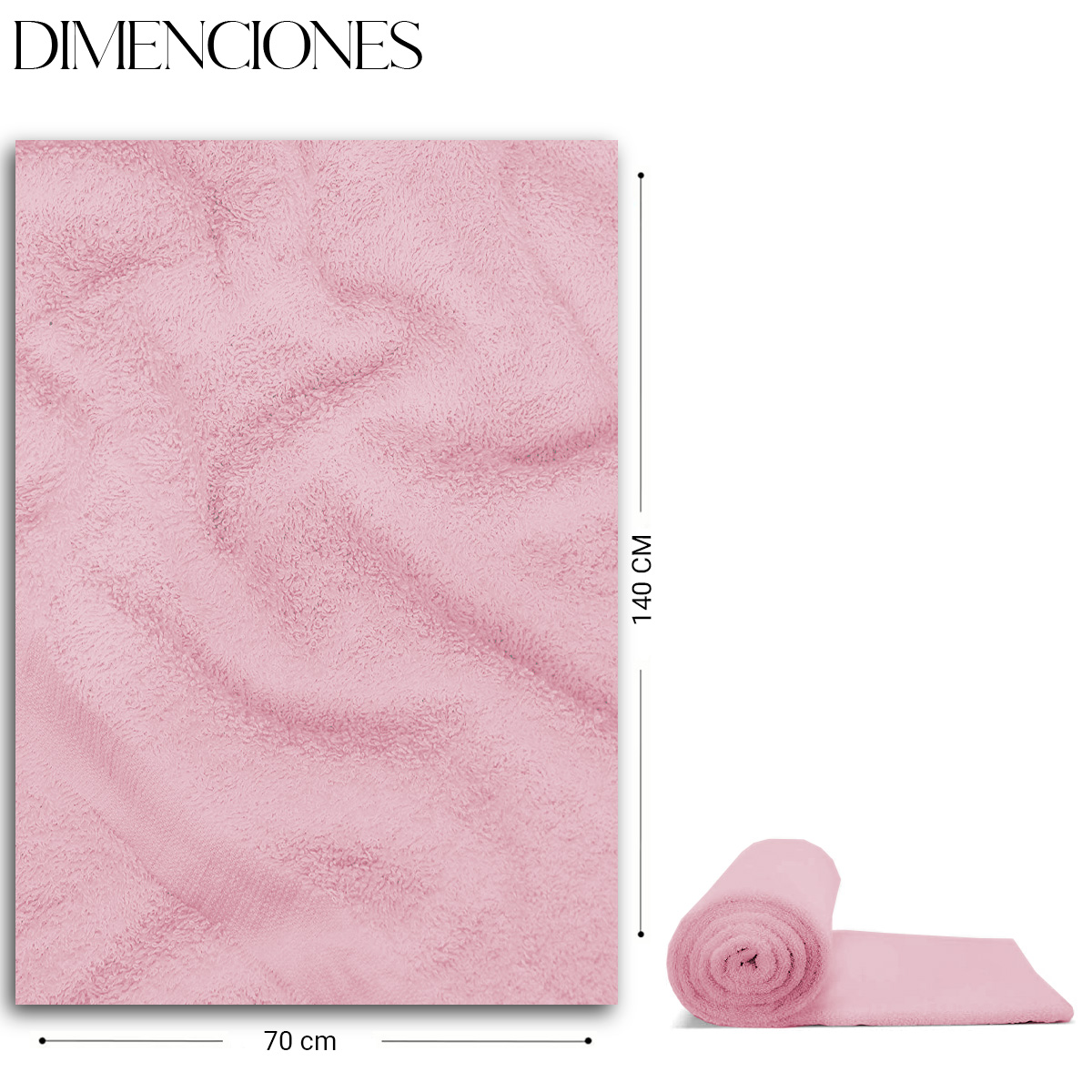 Foto 4 pulgar | Toalla De Baño Grande Completo 100% Algodón Suave Color Pack 5 Piezas Rosa