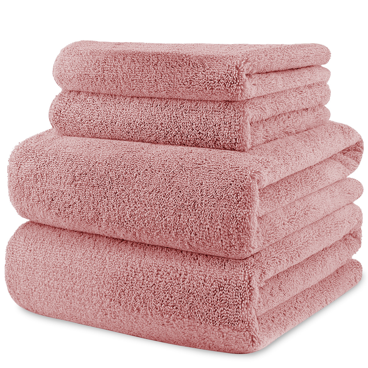 Toalla De Baño Grande Completo 100% Algodón Suave Pack 4 Piezas 2 Chicas 2 Grandes
