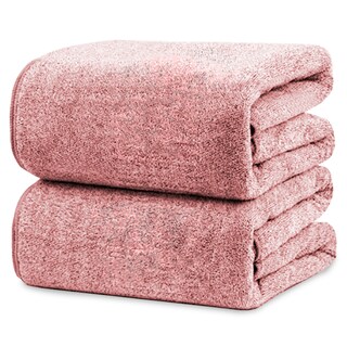Foto 3 | Toalla De Baño Grande Completo 100% Algodón Suave Color Rosa