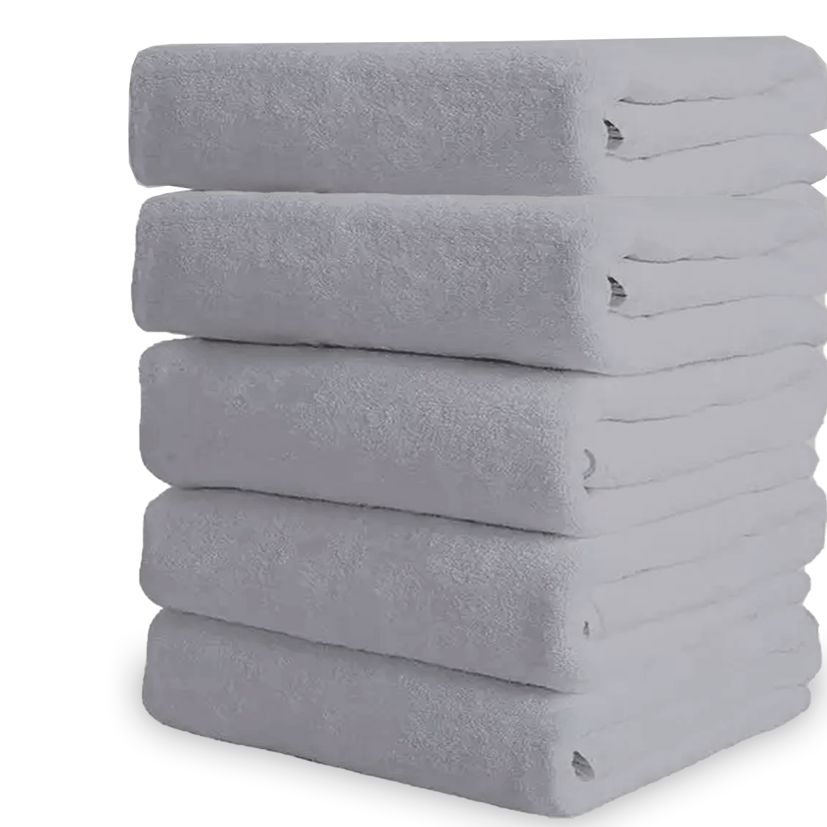 Toalla De Baño Grande Completo 100% Algodón Suave Color Pack 5 Piezas Gris