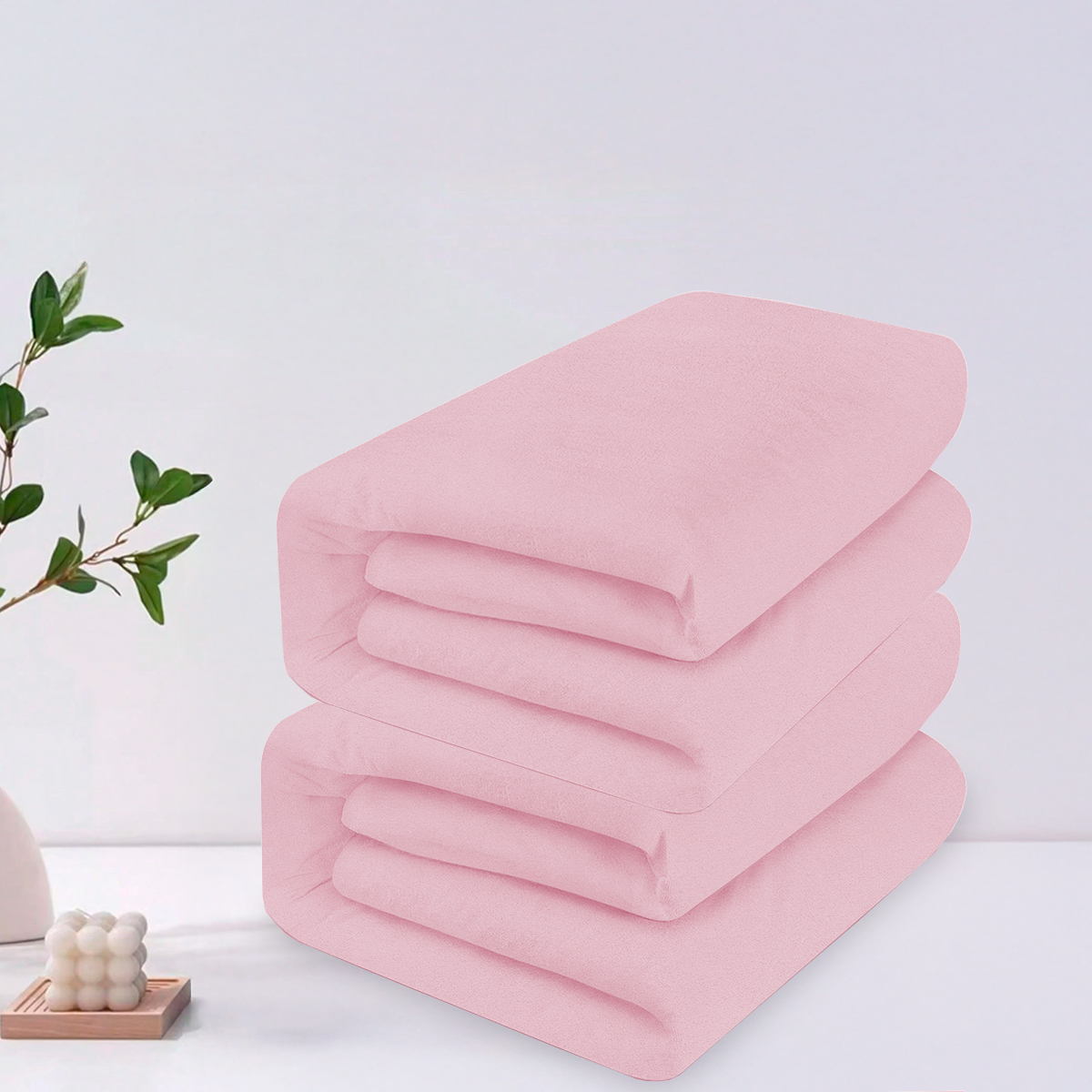 Toalla De Baño Grande Completo 100% Algodón Suave Color Pack 2 Piezas Rosa