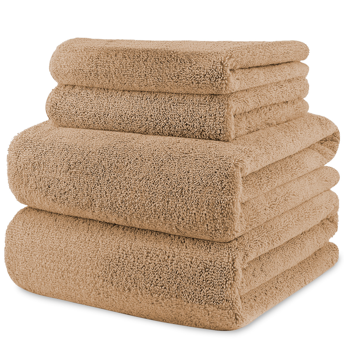 Toalla de Baño Grande Completo Algodón Pack 4 Piezas - 2 Chicas 2 Grandes