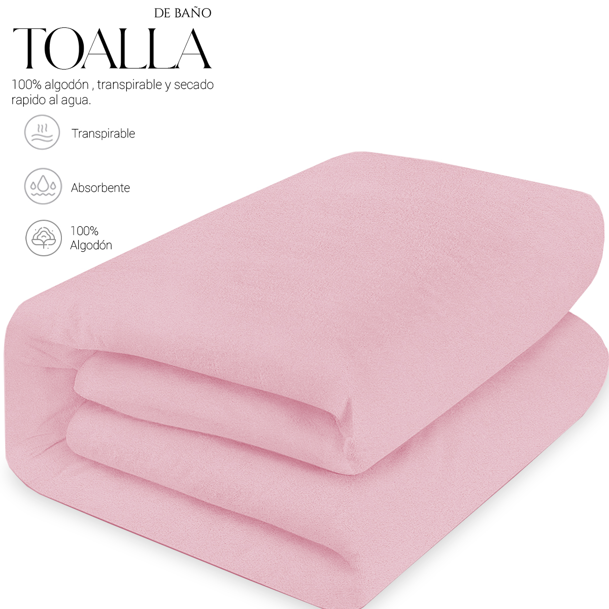 Foto 3 pulgar | Toalla De Baño Grande Completo 100% Algodón Suave