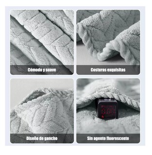 Foto 3 | Toallas de Baño Grande 70 × 140 cm 3 Piezas Gris Oscuro Gris Claro y Beige