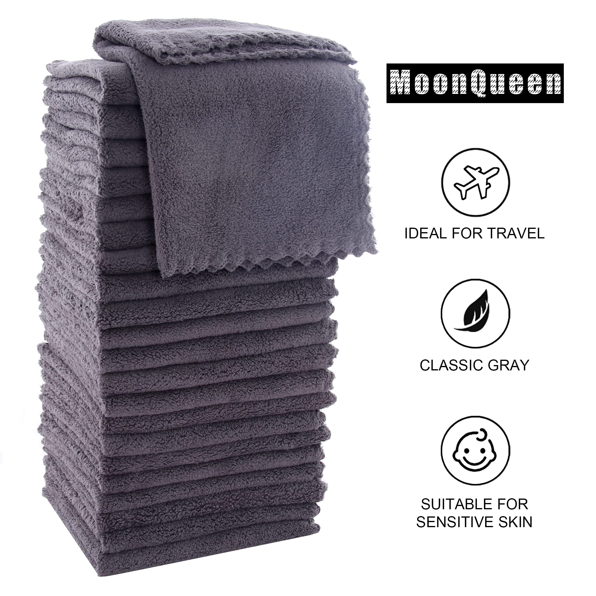 Foto 6 | Juego De Paños Moonqueen Ultra Soft Premium De 30 X 30 Cm, Paquete De 24 - Venta Internacional.