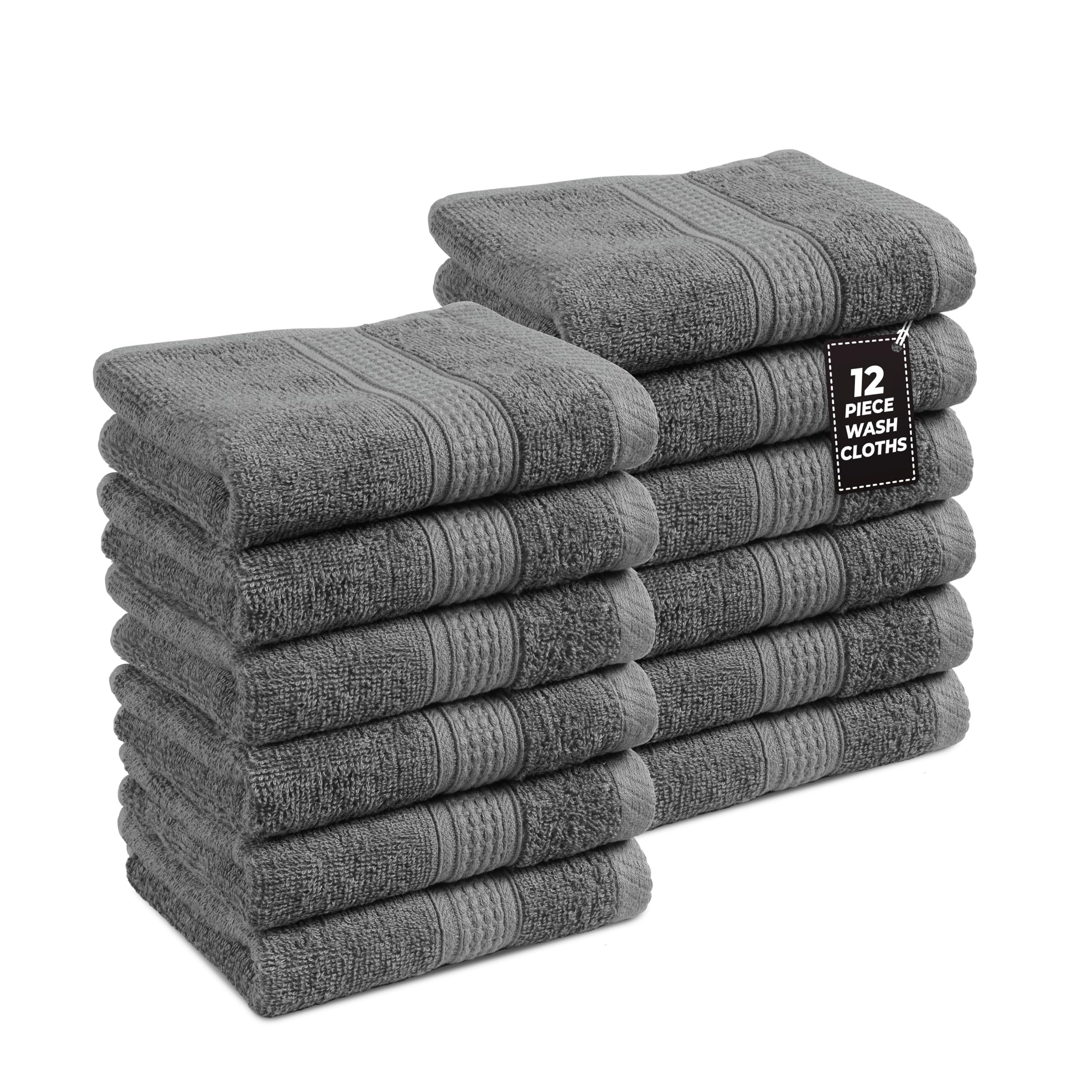 Toallita Lane Linen Gris, Paquete De 12 Unidades, 100% Algodón, 33 X 33 Cm - Venta Internacional.
