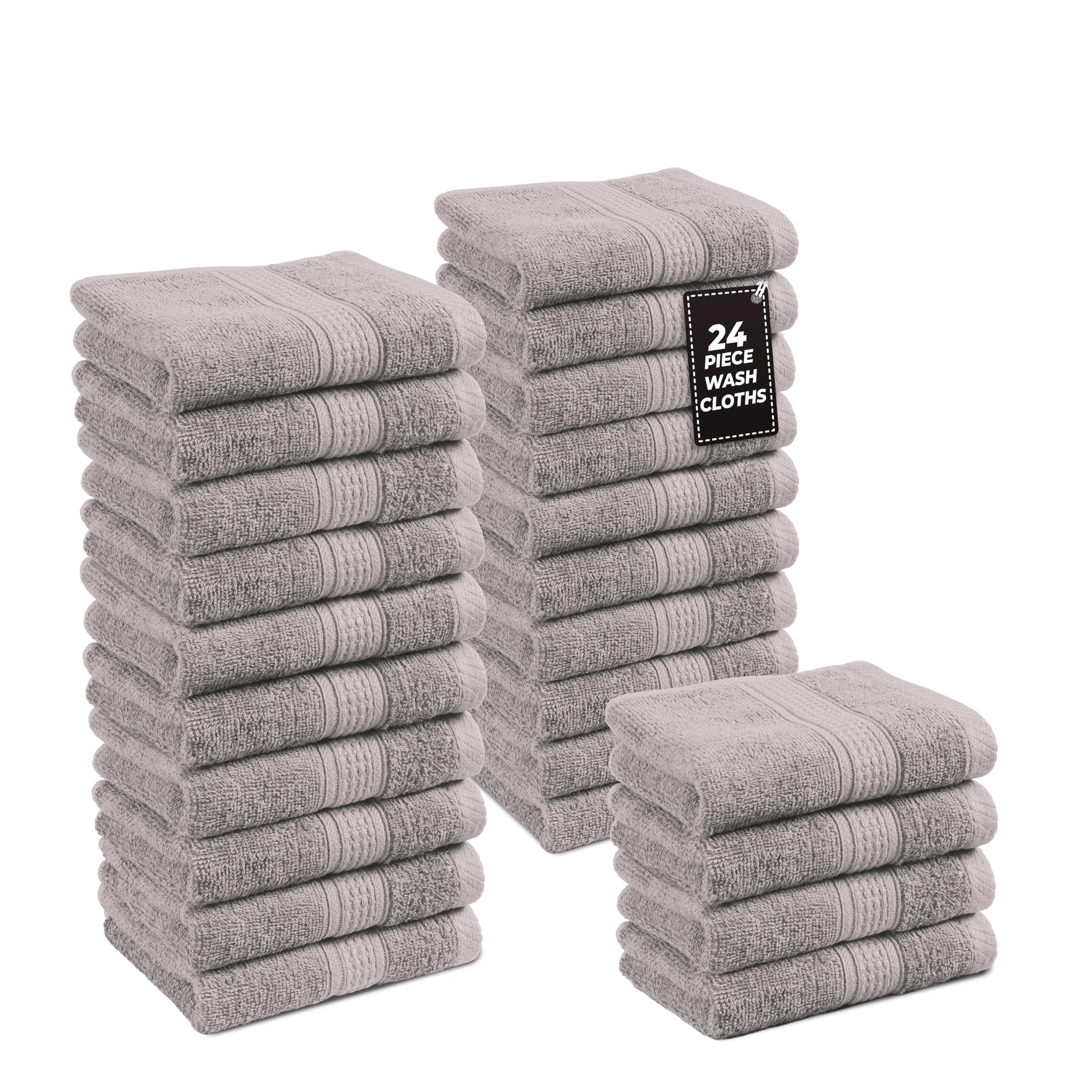 Paquete De 24 Paños Lane Linen, 100% Algodón, Platino, 33 X 33 Cm - Venta Internacional.