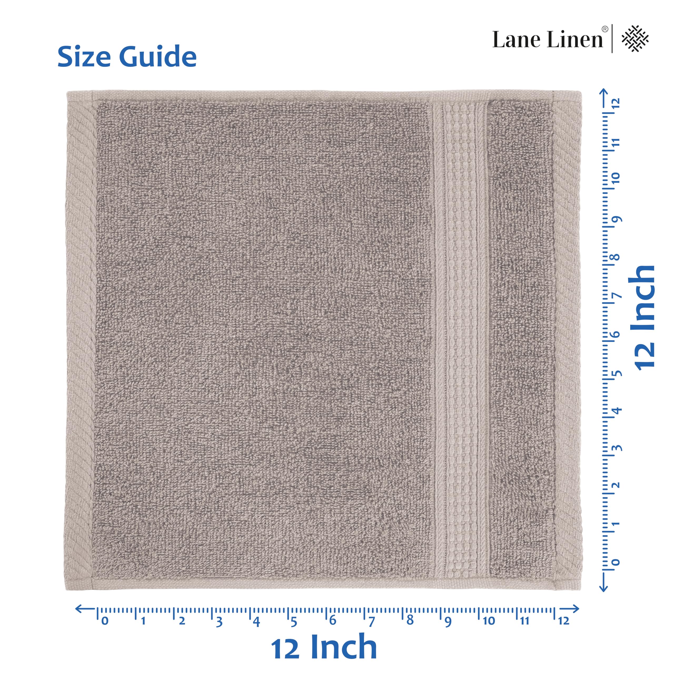 Foto 5 | Paquete De 24 Paños Lane Linen, 100% Algodón, Platino, 33 X 33 Cm - Venta Internacional.