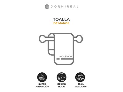 Foto 2 | Toalla de Manos Dormireal Palo de Rosa Set 2 Piezas 780 g 40 x 70 cm