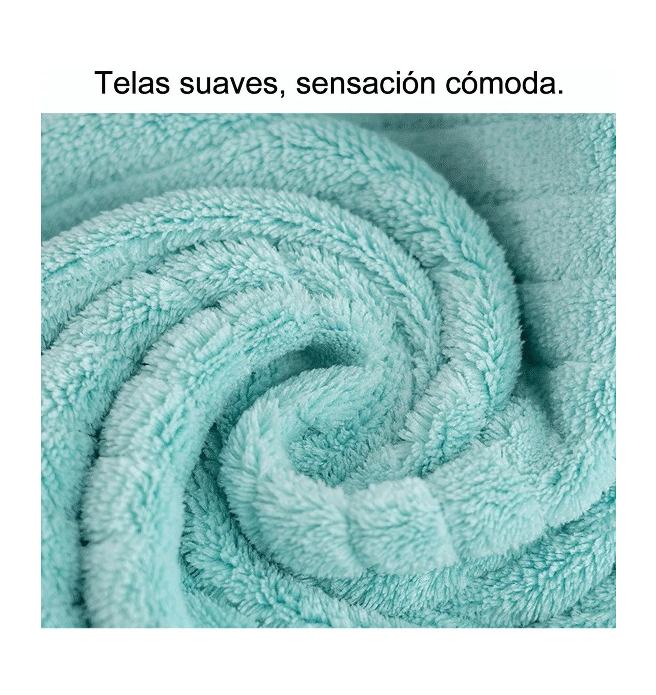 Foto 4 pulgar | Set 2 Toallas De Baño Lana Coral Suave De Alta Densidad, Color Azul Celeste