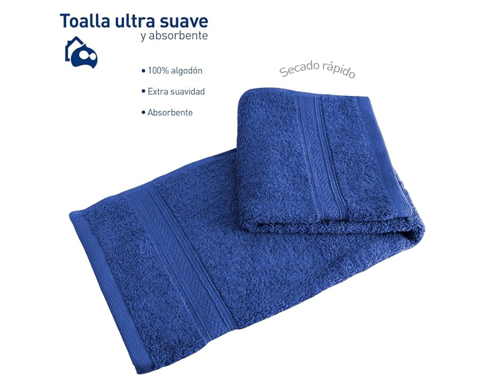 Foto 3 pulgar | Kit de 6 Toallas para Manos Bluelander Azules 100% Algodón