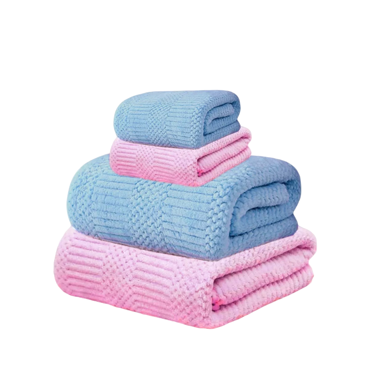 Foto 2 pulgar | 4 Pcs Juego Toalla Baño,lana Coral Suave De Alta Densidad Cielo Azul Y Rosa