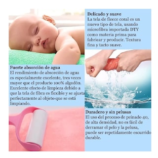 Foto 3 | 4 Pcs Juego Toalla Baño,lana Coral Suave De Alta Densidad Cielo Azul Y Rosa