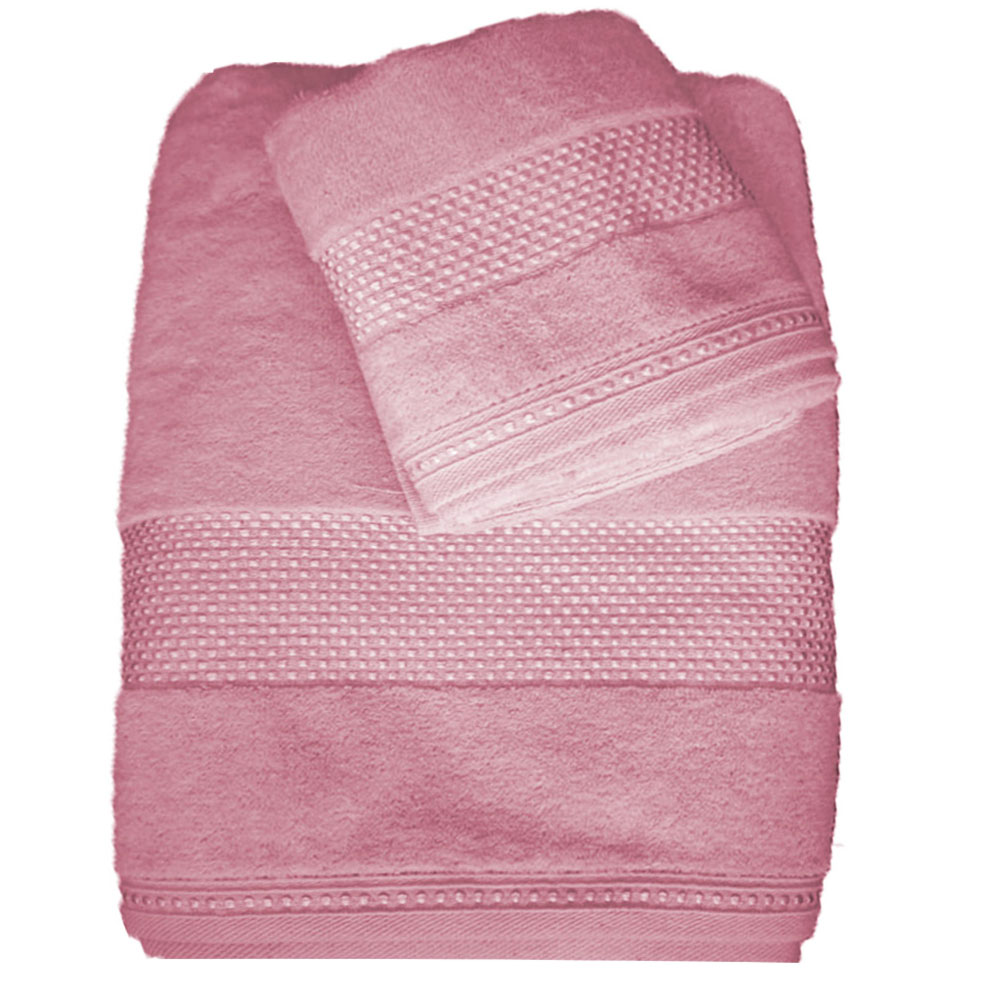 Juego De Tollas Suaves Y Super Absorbentes Rosa Kyuden Home