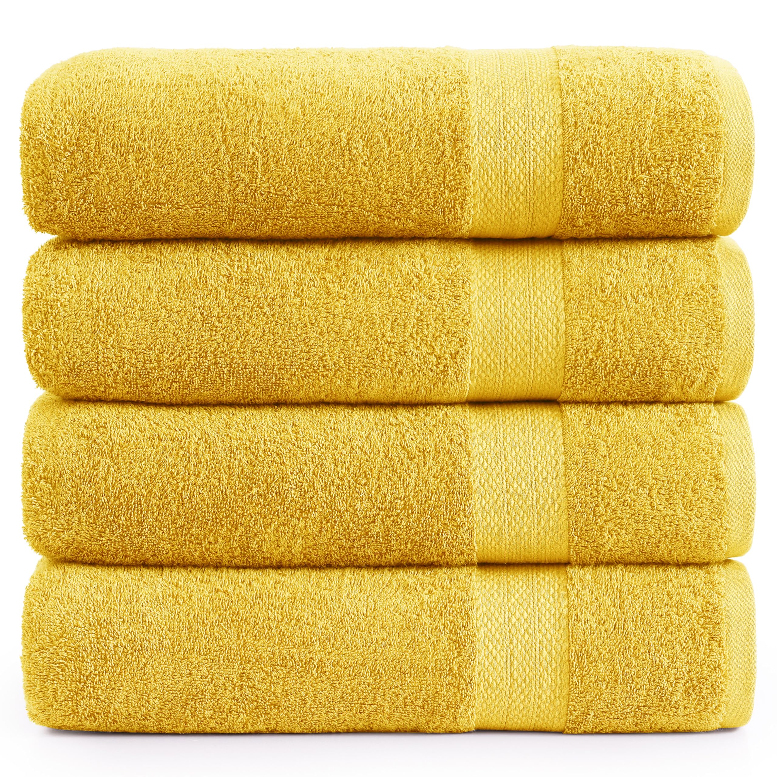 Paquete De 4 Toallas De Baño Lane Linen 100% Algodón (70 X 140 Cm) - Mimosa - Venta Internacional.