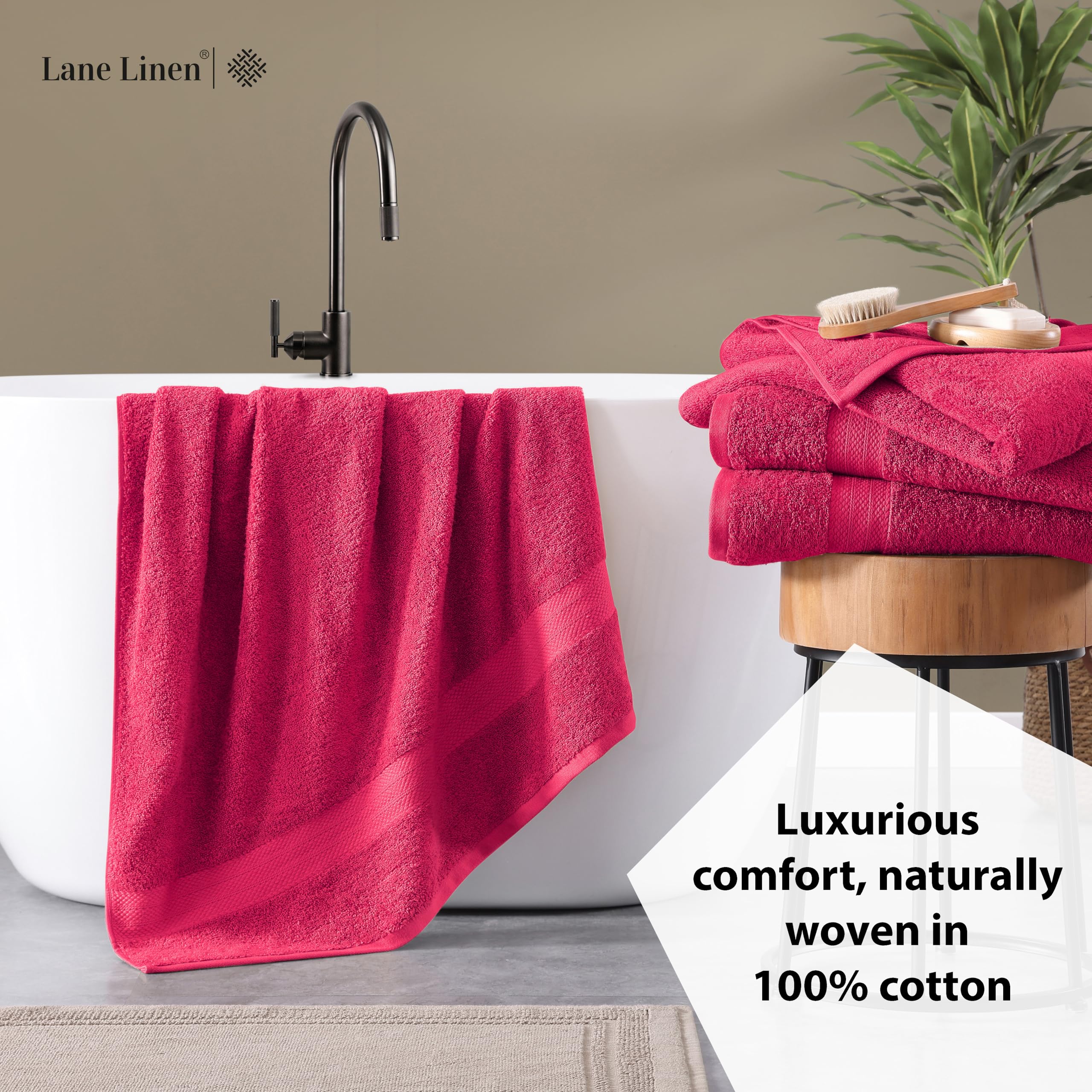 Foto 4 | Juego De Toallas De Baño Lane Linen, Turco, 100% Algodón, 4 Piezas - Venta Internacional.