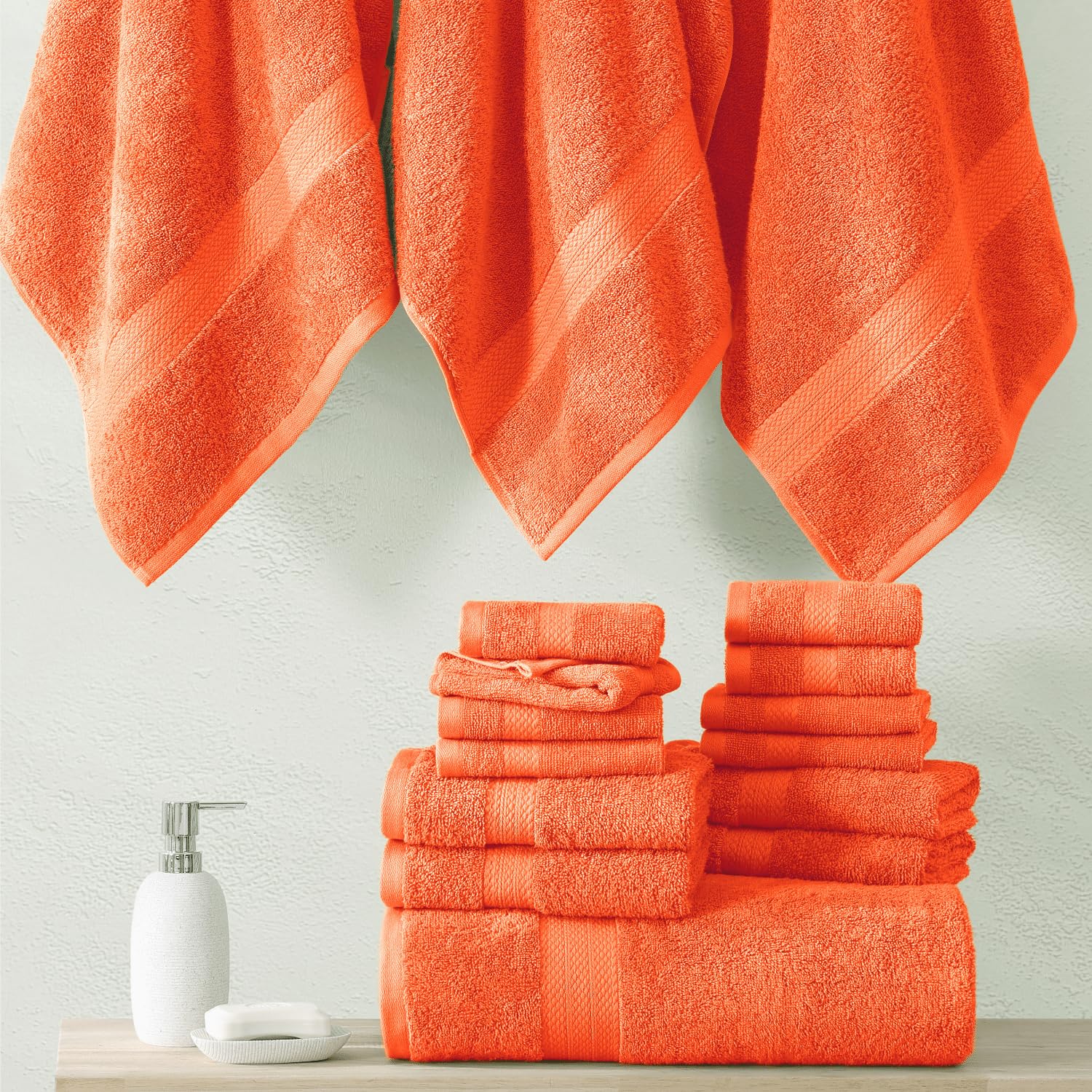 Foto 5 | Juego De Toallas De Baño Lane Linen, 18 Unidades, 100% Algodón Living Coral - Venta Internacional.