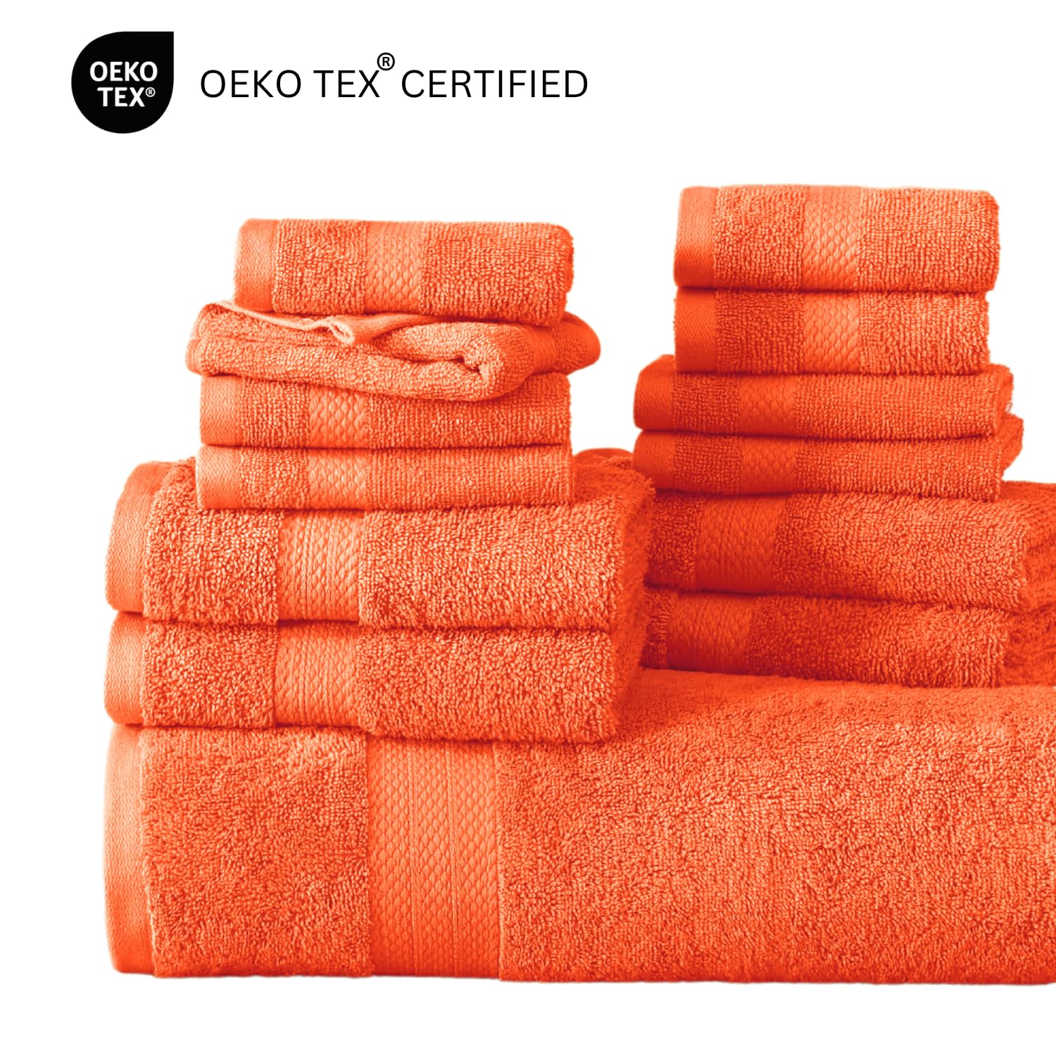 Foto 7 | Juego De Toallas De Baño Lane Linen, 18 Unidades, 100% Algodón Living Coral - Venta Internacional.