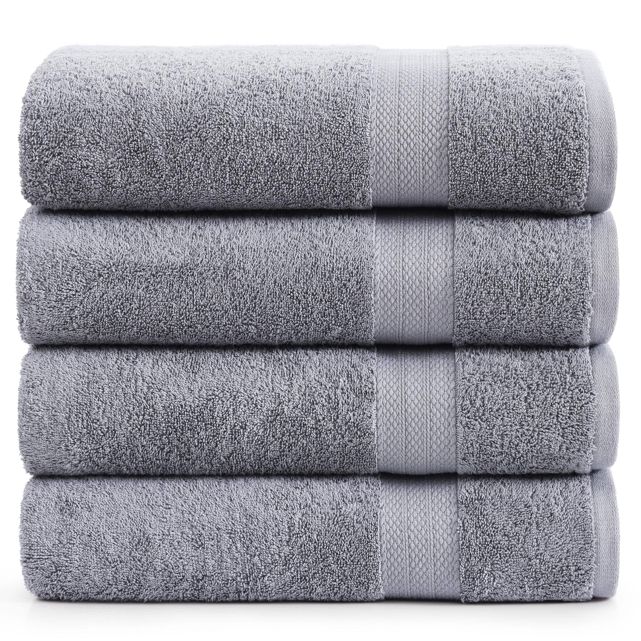 Juego De Toallas De Baño Lane Linen, 100% Algodón, 4 Piezas, 140 X 70 Cm, Color Gris - Venta Internacional. $1,088