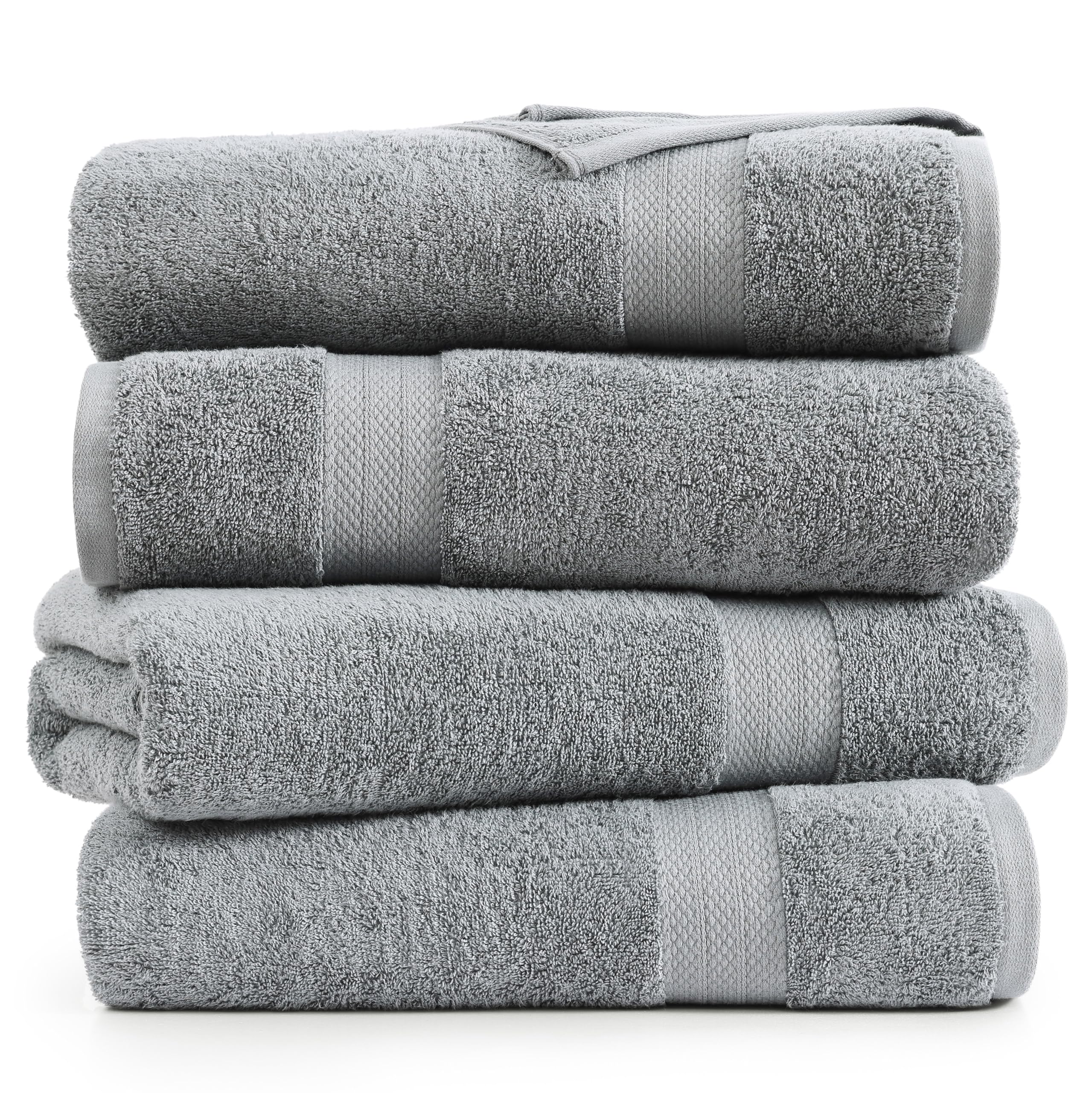 Foto 3 pulgar | Juego De Toallas De Baño Lane Linen, 100% Algodón, 4 Piezas, 140 X 70 Cm, Color Gris - Venta Internacional.