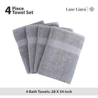 Foto 5 | Juego De Toallas De Baño Lane Linen, 100% Algodón, 4 Piezas, 140 X 70 Cm, Color Gris - Venta Internacional.